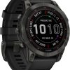 Garmin fēnix® 7 Sapphire SolarSlate Gray Titanium with Black Band Garmin fēnix® 7 Sapphire Solar